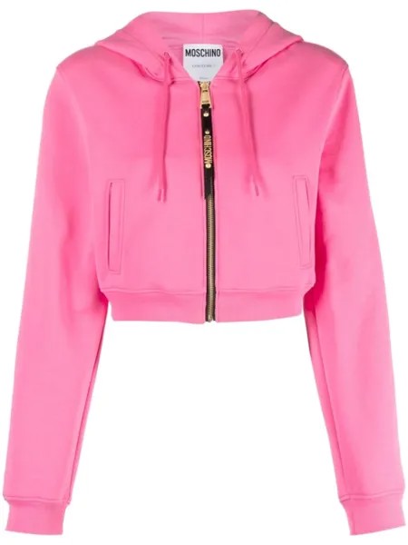 Moschino укороченное худи с логотипом, розовый