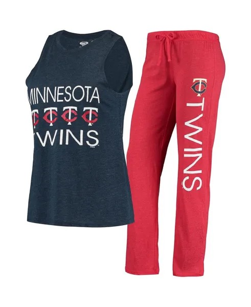 Женская красная, темно-синяя майка Minnesota Twins Meter Muscle и брюки для сна Concepts Sport