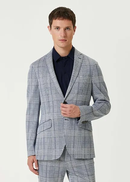 Клетчатый пиджак Etro, синий