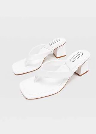 Stradivarius Цветные Босоножки На Каблуке Белый 35