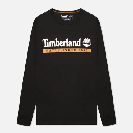 Мужской лонгслив Timberland LS Established 1973, цвет чёрный, размер S
