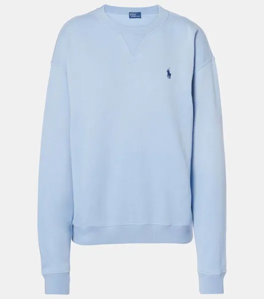 Толстовка из хлопкового флиса с логотипом Polo Ralph Lauren, цвет chambray blue