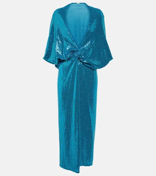 Платье миди Kimel со сборками и пайетками DODO BAR OR, синий
