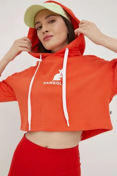 Хлопковая толстовка Kangol, оранжевый