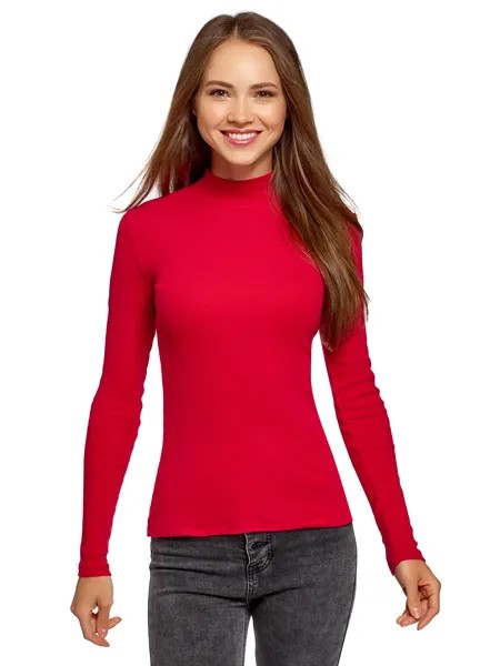 Водолазка женская oodji 15E11009B красная 2XL