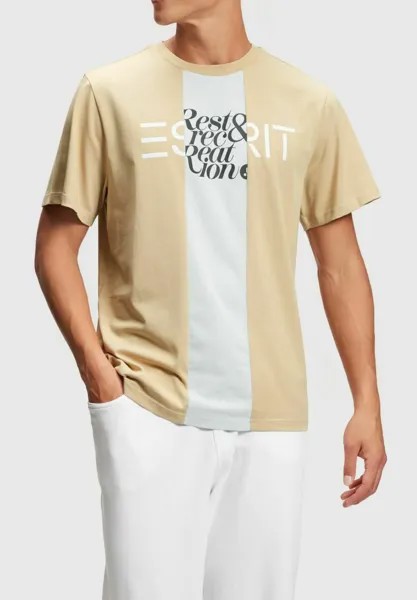 Футболка с принтом Esprit, серо-коричневый