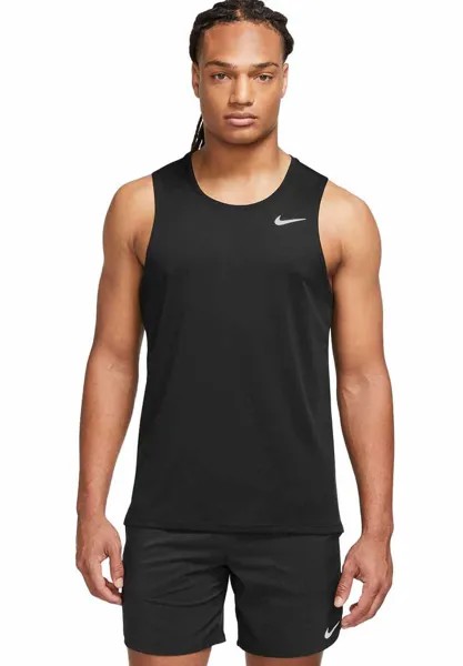 Майка Nike Miler Tank, черный/серебристый