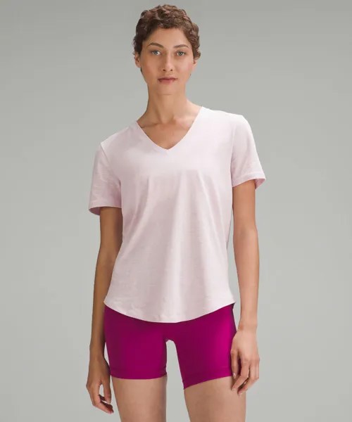 Футболка Love с V-образным вырезом Lululemon, розовый
