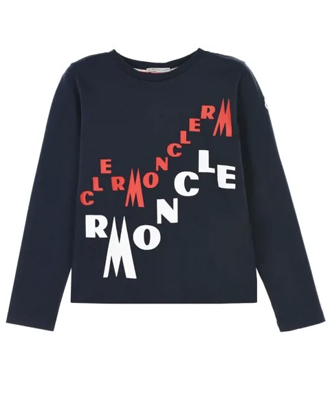 Темно-синяя толстовка с логотипом Moncler
