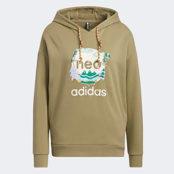 Худи Adidas Sport Casual Loose, оливковый