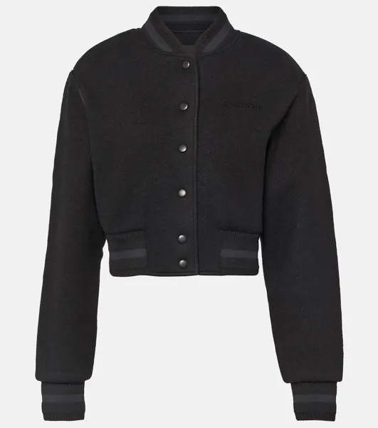 Укороченная университетская куртка из шерсти с декором 4g Givenchy, черный