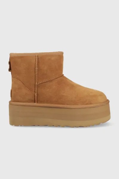 Классические зимние ботинки на мини-платформе Ugg, коричневый