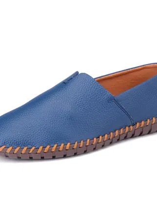 Мужские мокасины большого размера с ручной вышивкой Натуральная Кожа Slip On Loafers