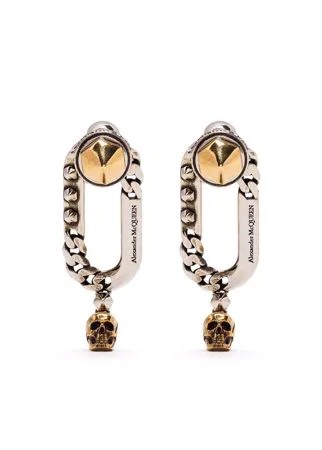Alexander McQueen серьги Safety Pin and Stud