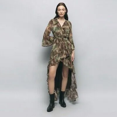 Длинное платье IN Georgette Woman GAELLE Paris GBDP16144 Разноцветный песочный E2023