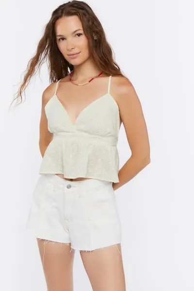 Укороченная майка крест-накрест Forever 21, ванилла