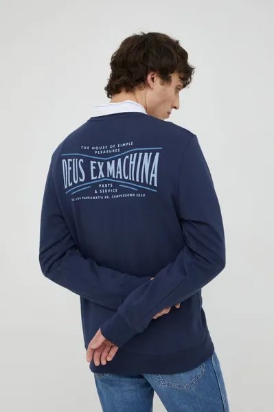 Хлопковая толстовка Deus Ex Machina, темно-синий