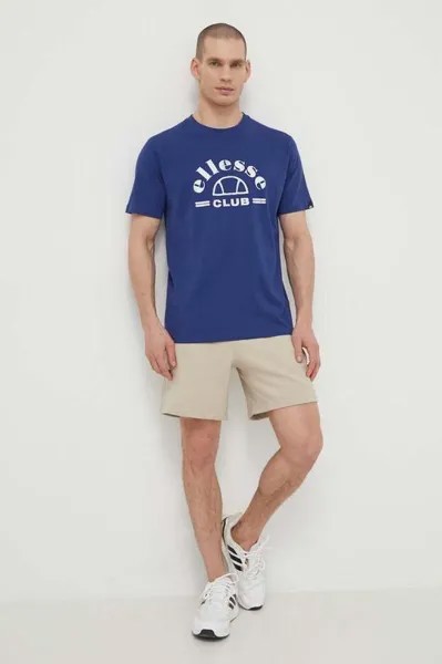 Хлопковая футболка Club T-Shirt Ellesse, темно-синий