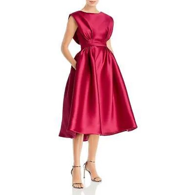 Amsale Womens Mikado Bias Cut Свадебное платье миди без рукавов BHFO 6776