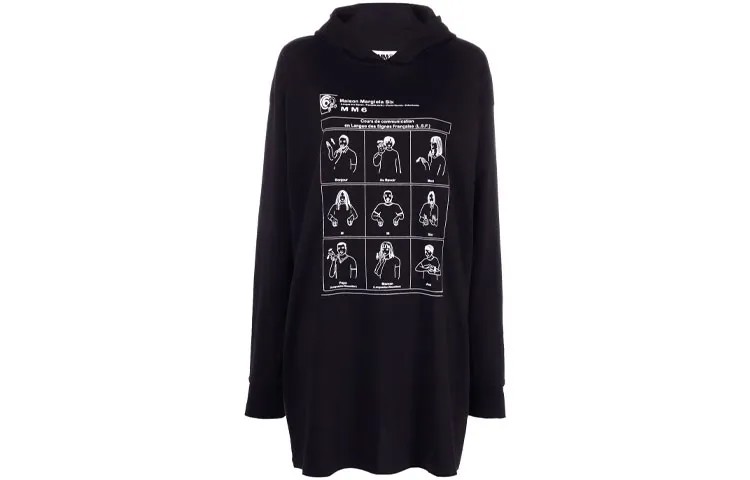 Платье с длинными рукавами женское черное Mm6 Maison Margiela