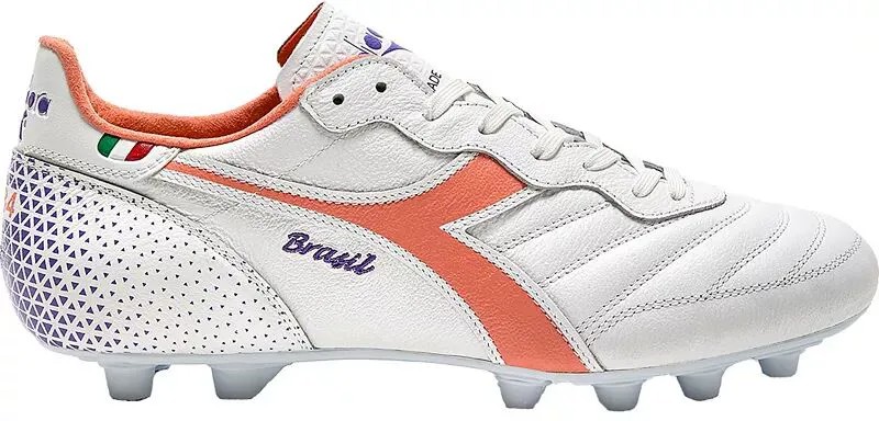 Футбольные бутсы Diadora Brasil Италия OG LT+ MDPU FG, белый/розовый