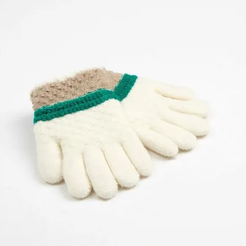 Перчатки  Minaku, размер 15, белый, бежевый