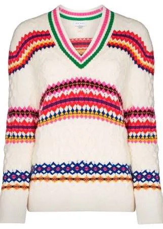 Mira Mikati свитер вязки интарсия с V-образным вырезом