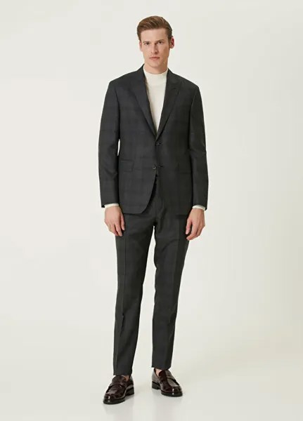 Шерстяной костюм в клетку Drop 7 Beymen Collection, антрацит