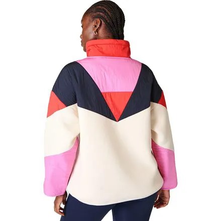 Пуловер с молнией 1/2 в стиле ретроградного цвета женский Sweaty Betty, цвет Studio White Colour Block