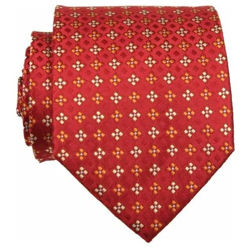 Мужской красный галстук в мелкий квадратик Базиль 27947