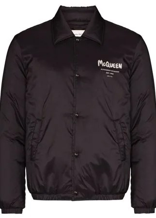 Alexander McQueen Graffiti logo print bomber jacket