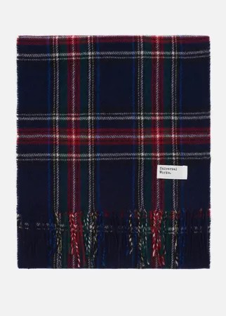 Шарф Universal Works Tartan Wool, цвет синий