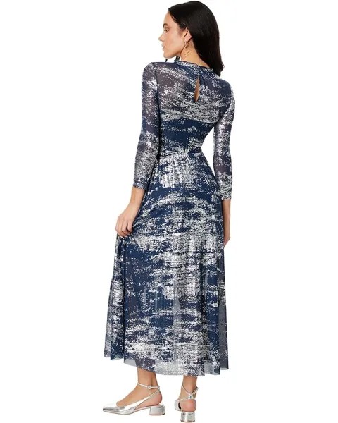 Платье Ted Baker Iggiey 3/4 Length Sleeve Dress with Ruffled Skirt, темно-синий