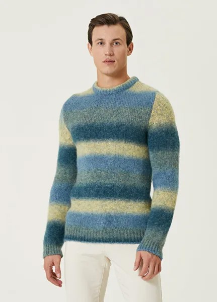 Жаккардовый свитер в синюю полоску Sandro