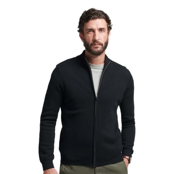 Кардиган Superdry Studios Merino Through, черный