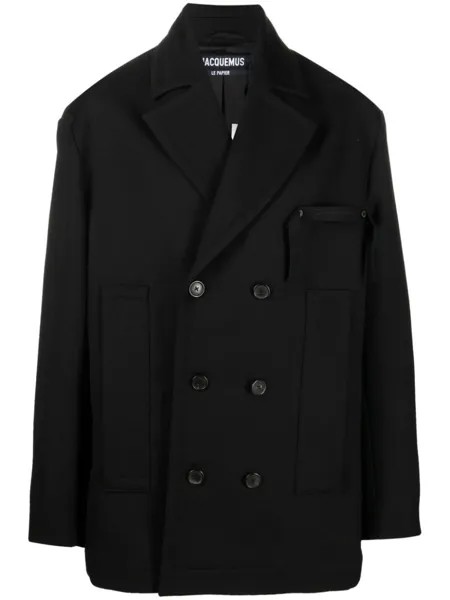 Jacquemus двубортное пальто, черный