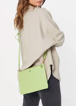 Яблочно-зеленая кожаная сумка через плечо Paul Costelloe-Зеленый цвет