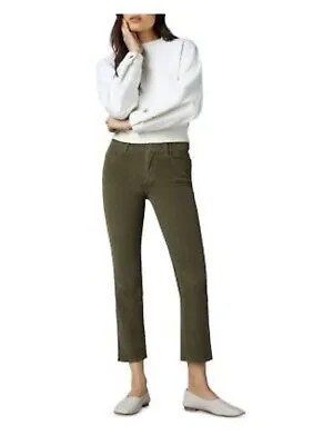 DL1961 Женские зеленые вельветовые брюки со средней посадкой до щиколотки на молнии, прямые брюки 27