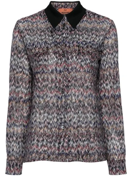 Рубашка с узором шеврон Missoni, синий