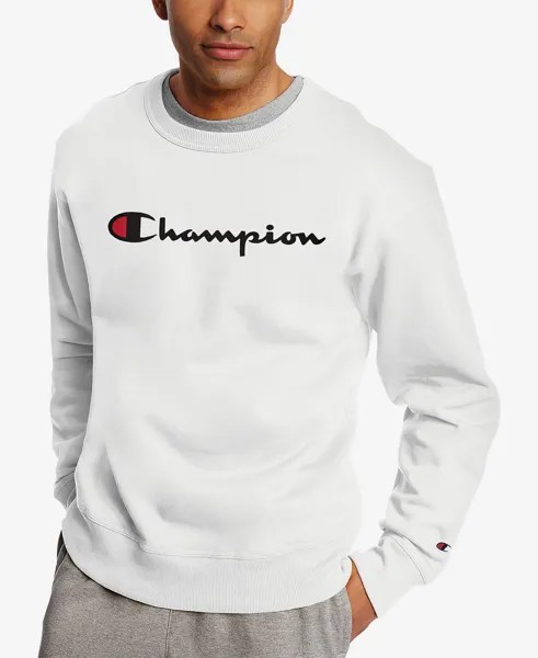 Мужская толстовка powerblend из флиса с логотипом Champion, белый