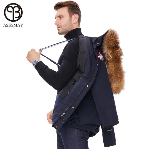 Мужская зимняя куртка Asesmay 2021, брендовая одежда Wellensteyn, парка, плотное теплое пальто с капюшоном и меховым воротником, Европейская мода