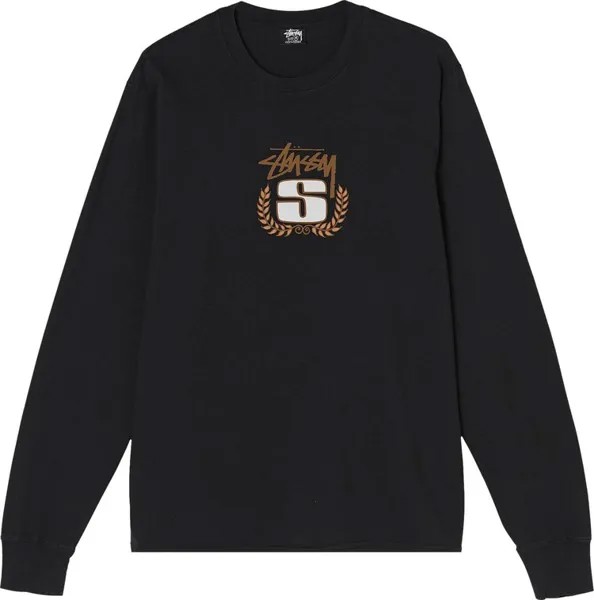 Лонгслив Stussy S Wreath Pigment Dyed Long-Sleeve 'Black', черный