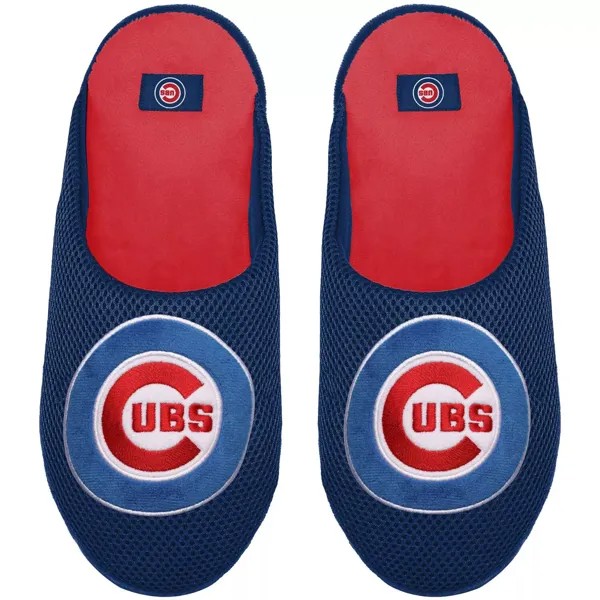 Мужские слиперы с цветными блоками и большим логотипом FOCO Chicago Cubs