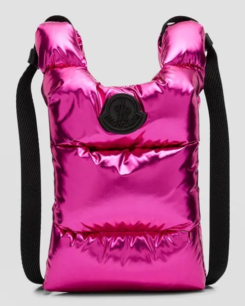Небольшая повседневная сумка-пуховик через плечо Moncler, цвет Dark Pink