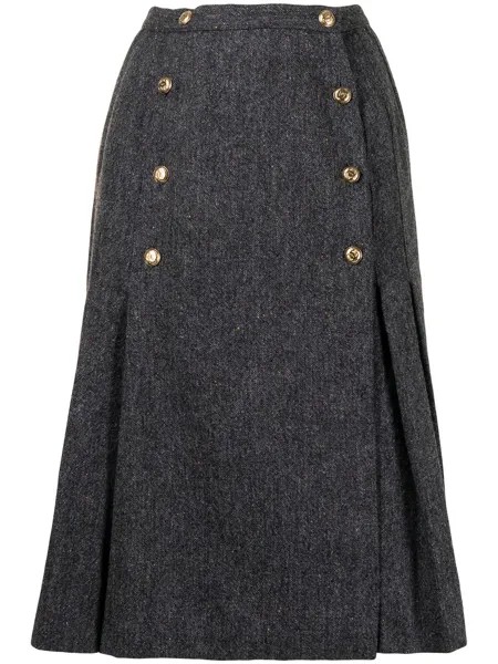 Chanel Pre-Owned double-buttoned knee-length skirt
