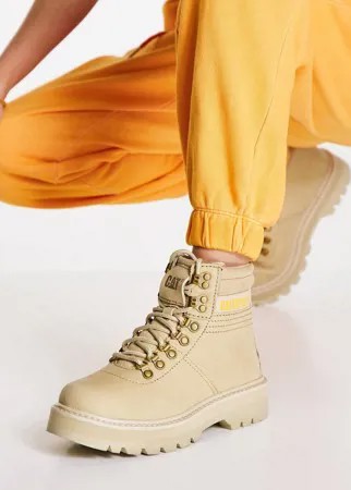 Бежевые кожаные ботинки на шнуровке CAT Vanquish 2.0-Нейтральный цвет