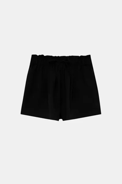 Шорты-бермуды Pull&Bear paperbag, чёрный