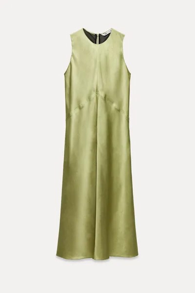 Платье Zara Zw Collection Sleeveless, зеленый