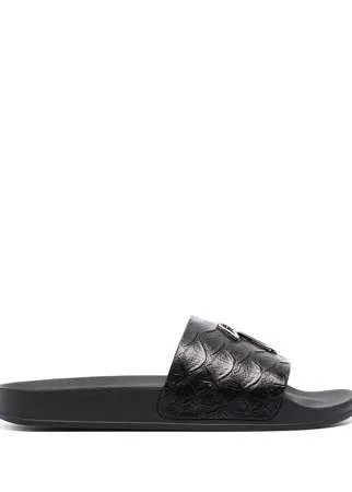 Giuseppe Zanotti шлепанцы с тиснением под крокодила