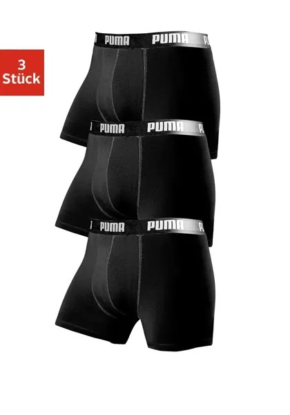 Боксеры PUMA (3 шт.) с логотипом бренда на поясе, черный